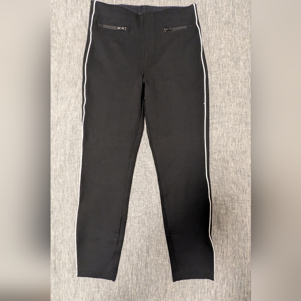 SPANX Black Leggings with White Accent